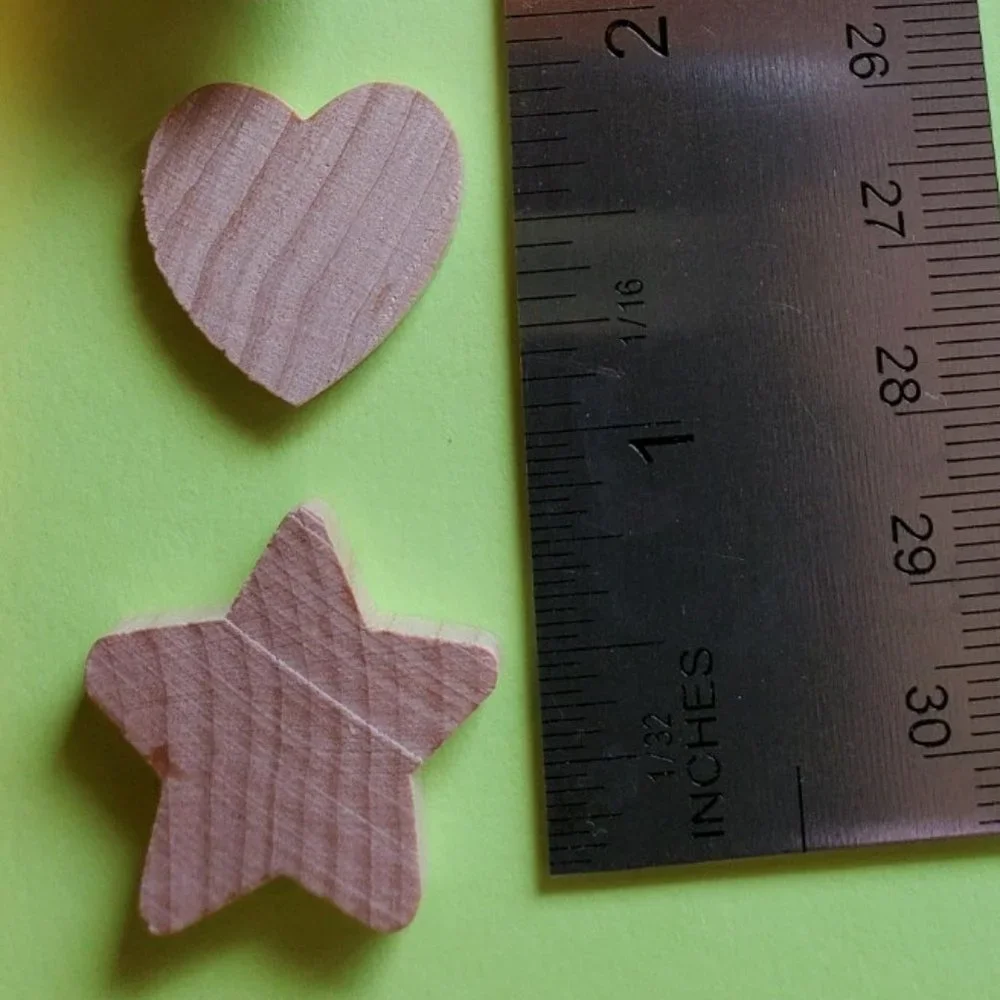 Wooden Shapes - Hearts, Stars, Light bulbs